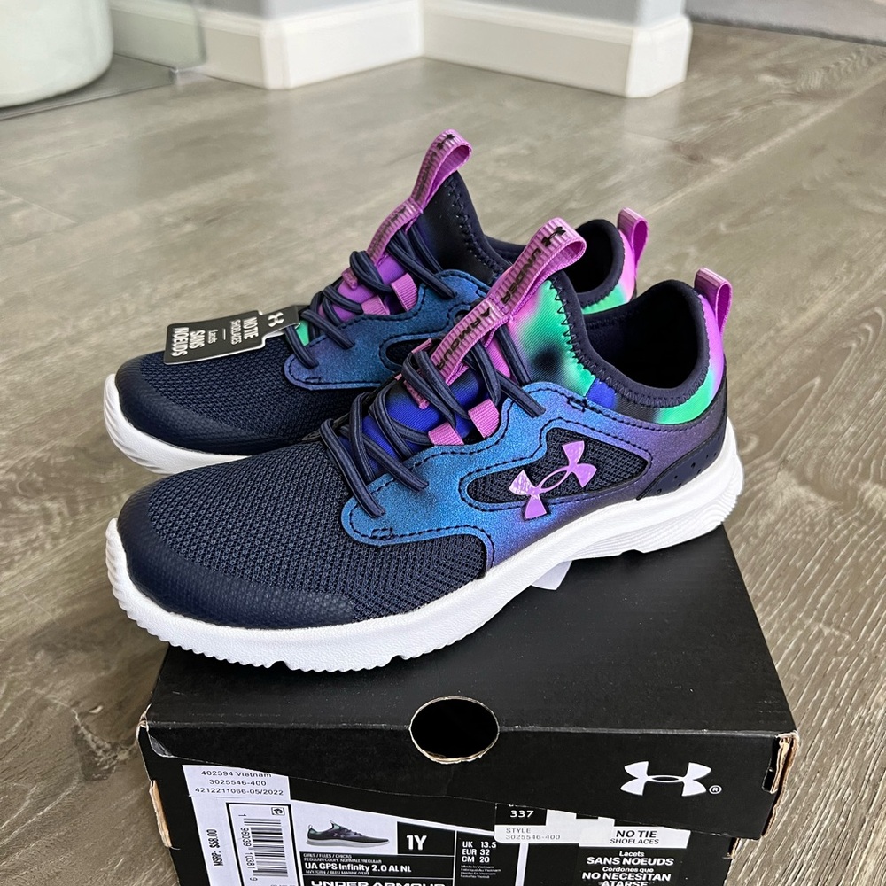 Under Armour Kids Shoes NEW- Navy Purple size 1